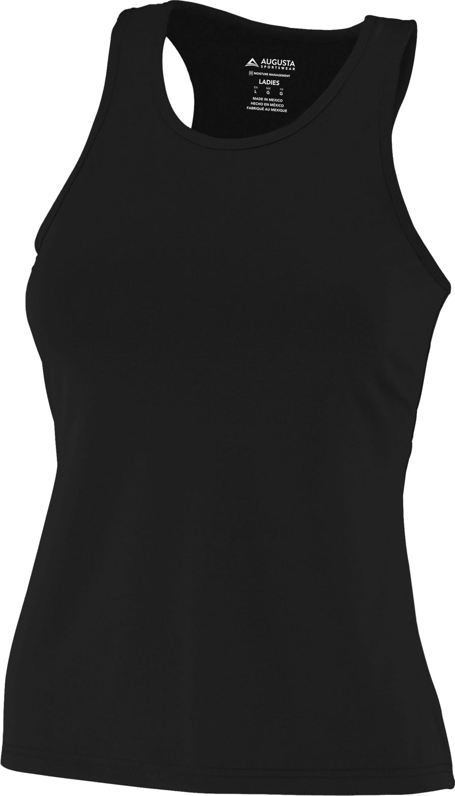 BLACK LDS P/S SOLID RACERBACK TANK