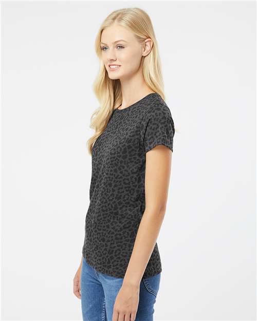 Black Leopard Women&#39;s Fine Jersey Tee - 3516