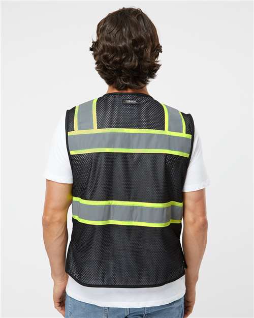 Black/ Lime - B150 EV Series® Enhanced Visibility 3 Pocket Mesh Vest - B150-156