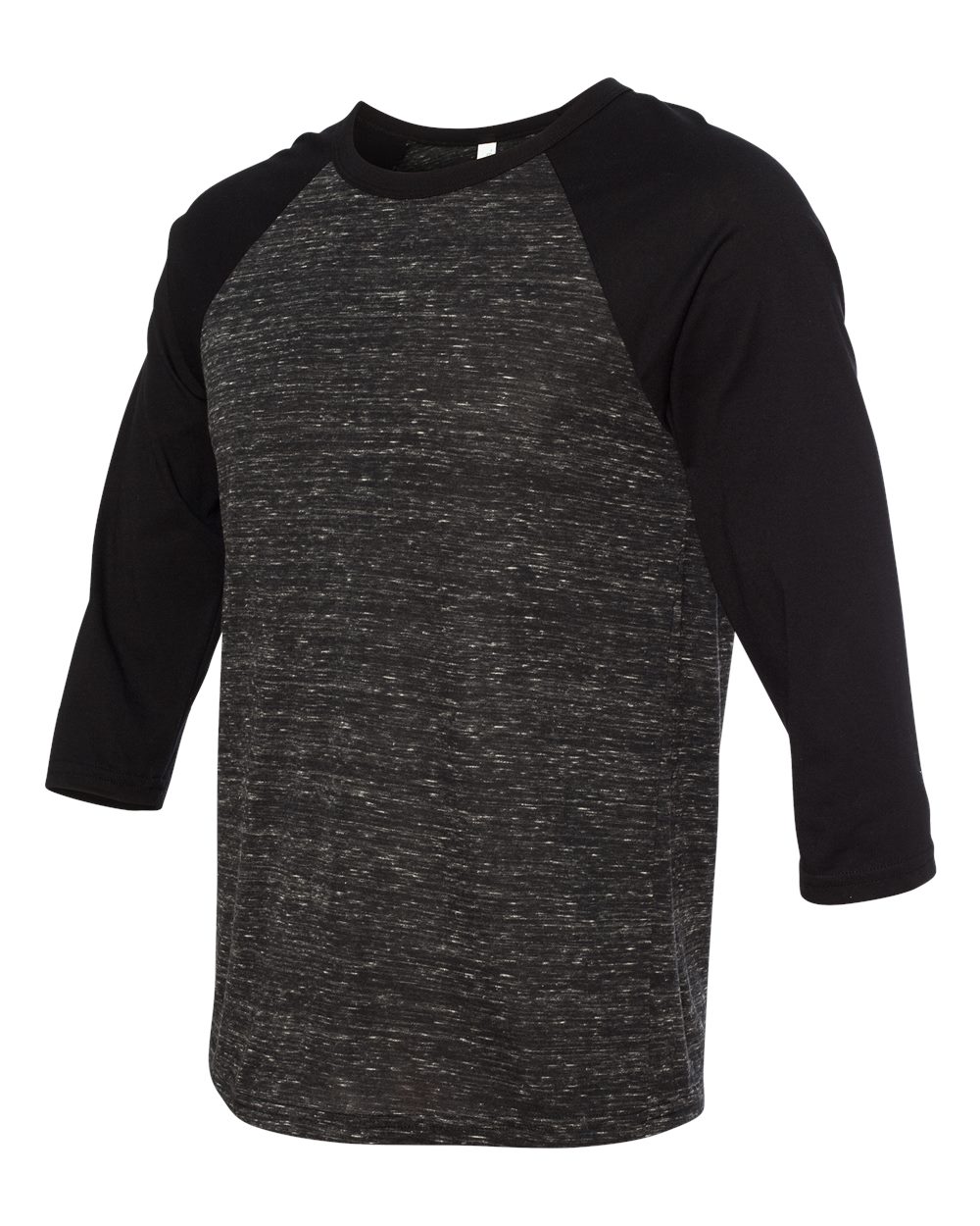 Black Marble/ Black Three-Quarter Sleeve Baseball Tee - 3200