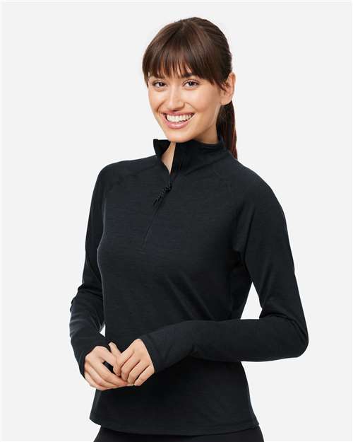 Black Marble Women&#39;s Marbled Jersey Fairway Quarter-Zip Pullover - PDP8023