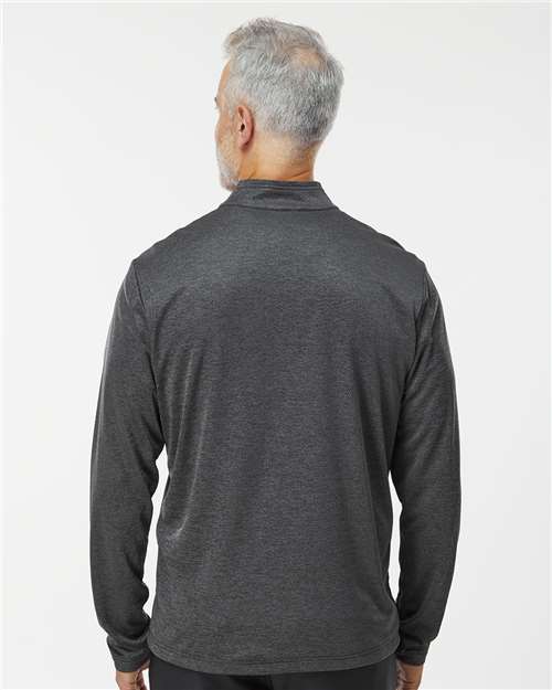 Black Melange Space Dyed Quarter-Zip Pullover - A593