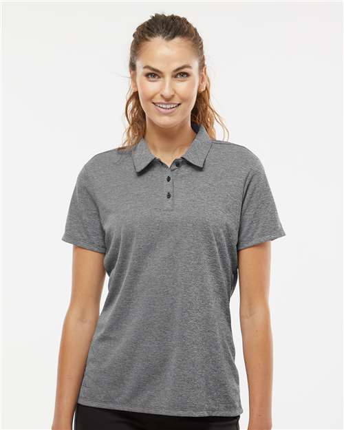 Black Melange Women's Heathered Polo - A583