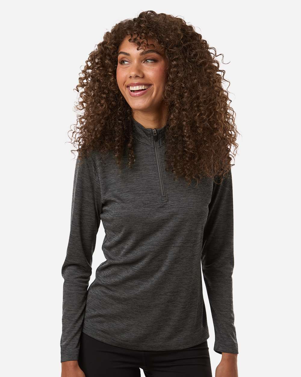 Black Melange Women's Pro-Lock Performance Mélange Quarter-Zip Pullover - 4HM70L