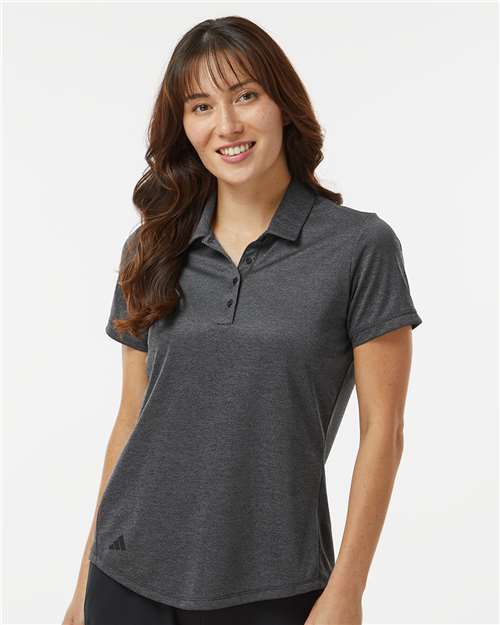 Black Melange Women&#39;s Space Dyed Polo - A592