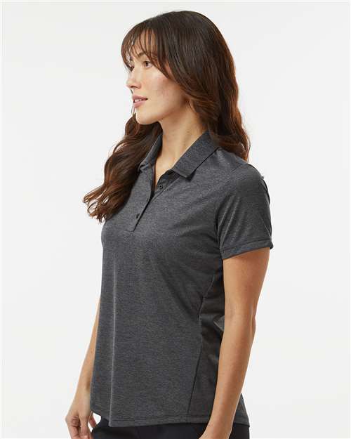 Black Melange Women&#39;s Space Dyed Polo - A592