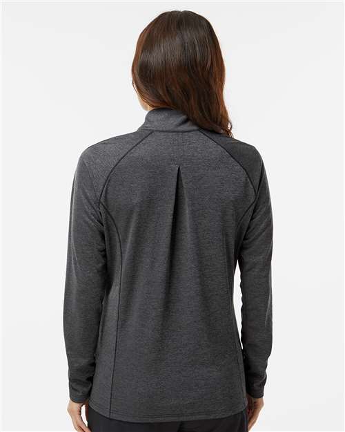 Black Melange Women&#39;s Space Dyed Quarter-Zip Pullover - A594