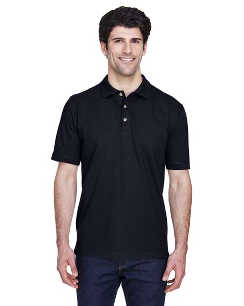 Black Men's Classic Piqué Polo - 8535