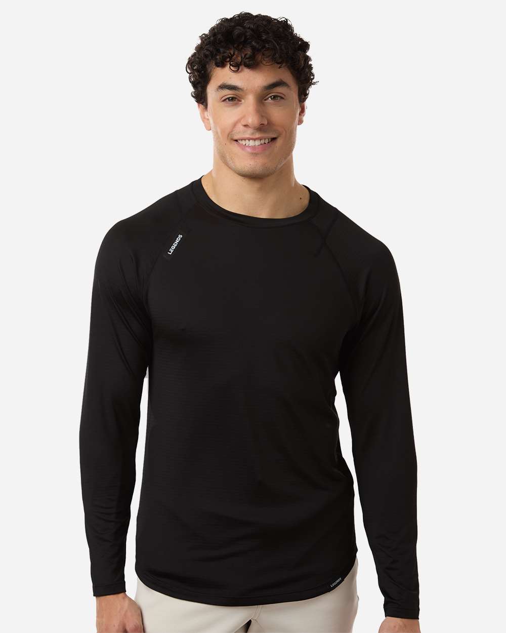 Black Men's Enzo Long Sleeve T-Shirt - LSM00T018 plain