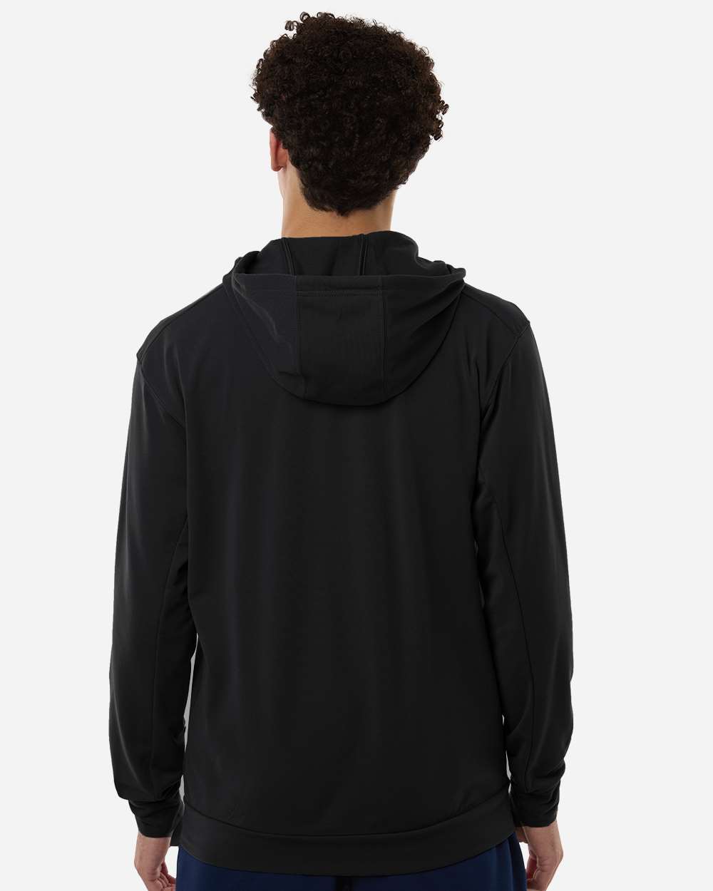 Black Men's Game & Go Fleece Full-Zip Hooded Sweatshirt - AT208 plain