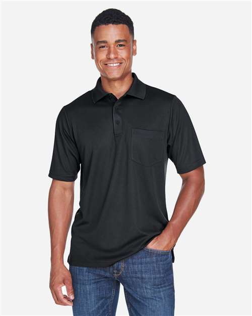 Black Men&#39;s Origin Performance Piqué Polo with Pocket - 88181P