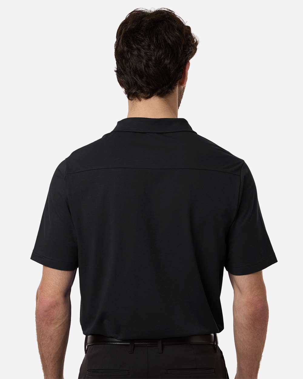 Black Men's Seaton Pebble Textured Polo - DG102 plain