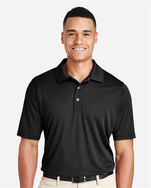 Front View of Black Men's Tall Zone Performance Polo - TT51T