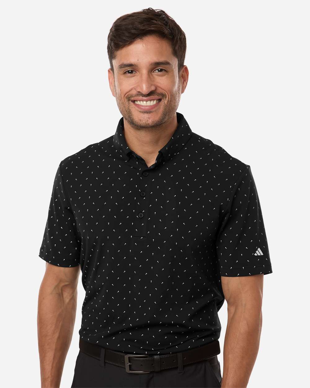 Black Men's Ultimate365 Micro Print Polo - A2028