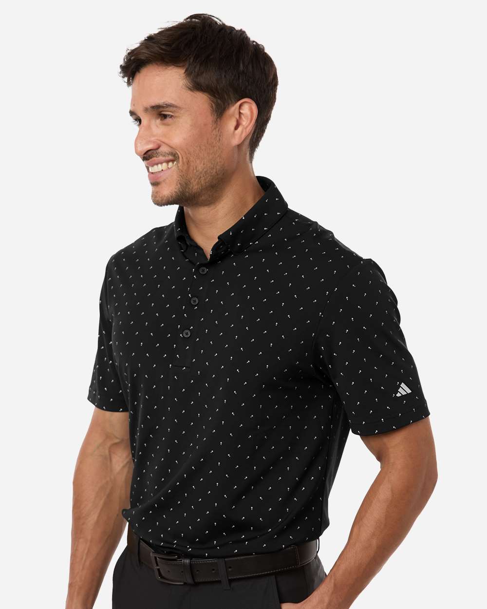Black Men's Ultimate365 Micro Print Polo - A2028