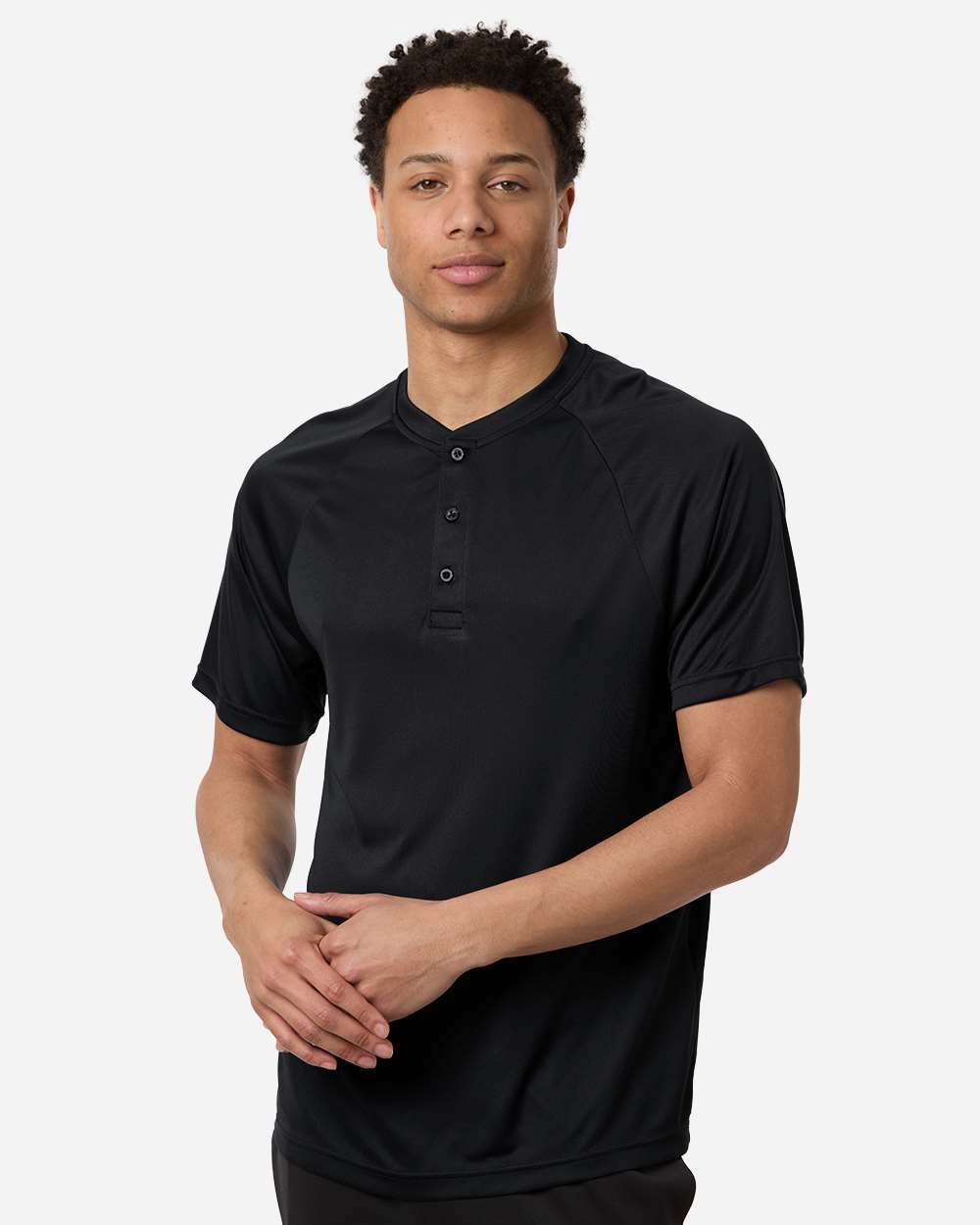 Black Men's Zone Performance Henley - TT11HN
