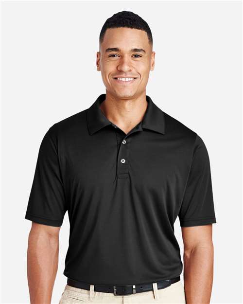 Front View of Black Men's Zone Performance Polo - TT51