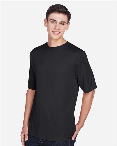 Front View of Black Men's Zone Performance T-Shirt - TT11