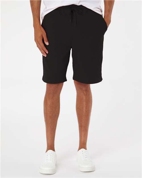 Black Midweight Fleece Shorts - IND20SRT
