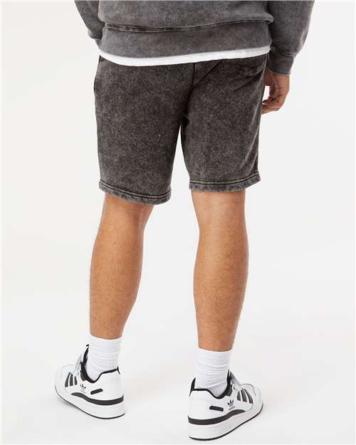 Black Mineral Wash Fleece Shorts - PRM50STMW