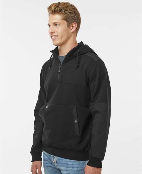 Black Mission Quarter-Zip Hooded Pullover - 7349