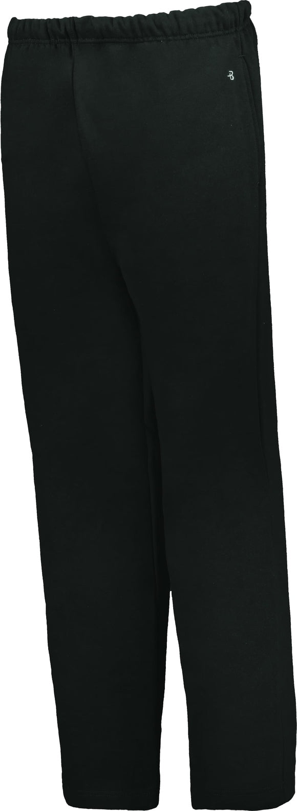 BLACK OPEN BOTTOM FLEECE PANT