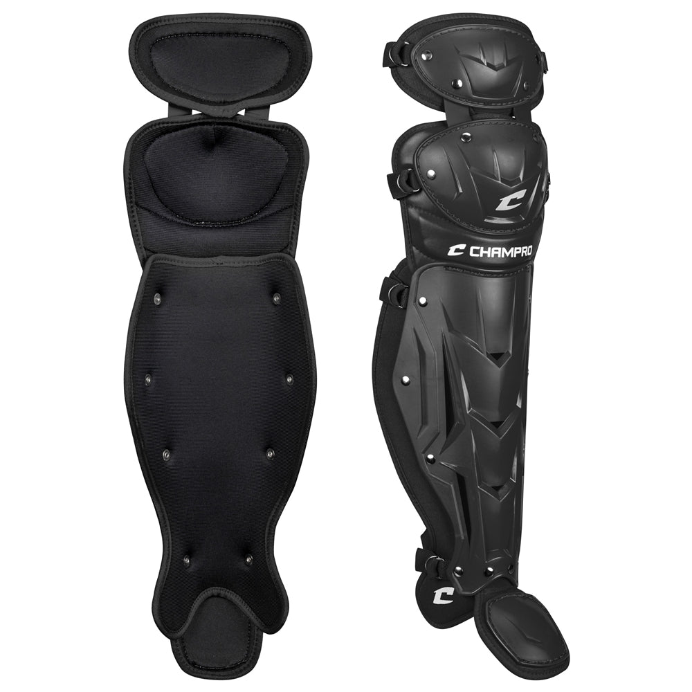 BLACK Optimus MVP Double Knee Shin Guard 12" Shin Length