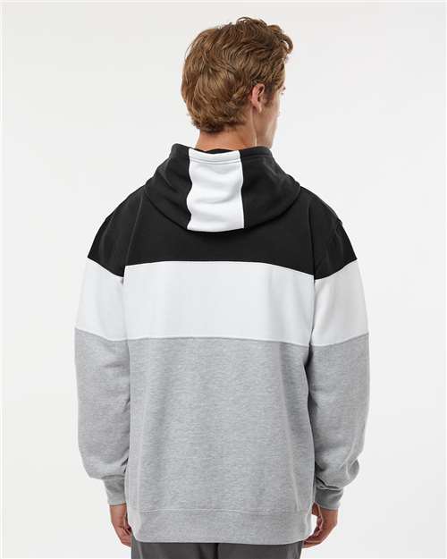 Black/ Oxford Varsity Fleece Colorblocked Hooded Sweatshirt - 8644