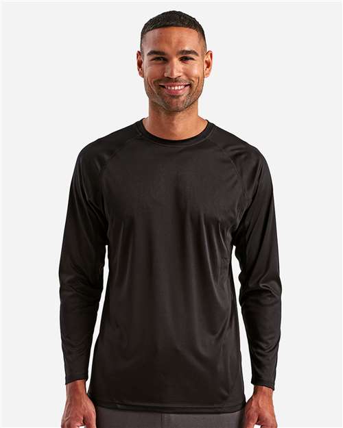 Black Panelled Long Sleeve Tech T-Shirt - TD050