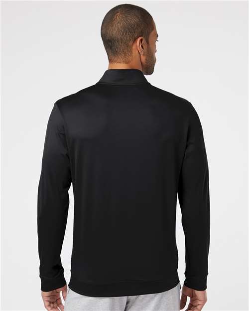 Black Performance Textured Quarter-Zip Pullover - A295