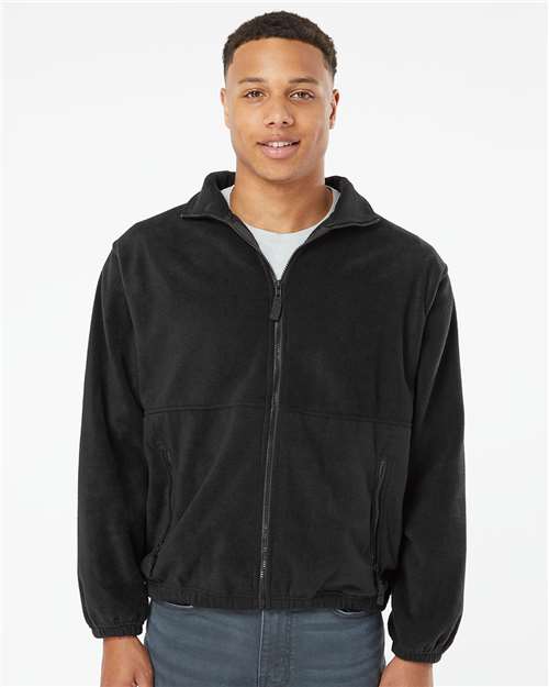 Black Polar Fleece Full-Zip Jacket - 3062