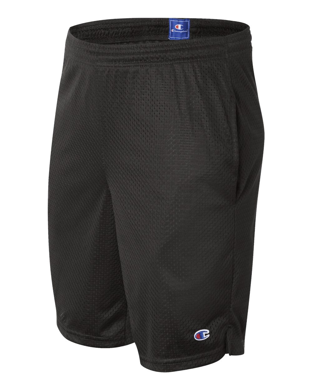 Black Polyester Mesh 9" Shorts with Pockets - S162
