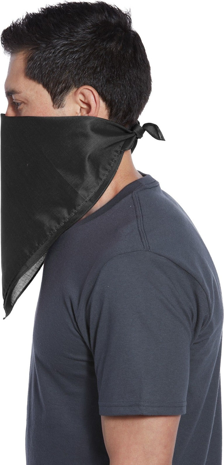 Front View of Black Port Authority Cotton Bandana C960