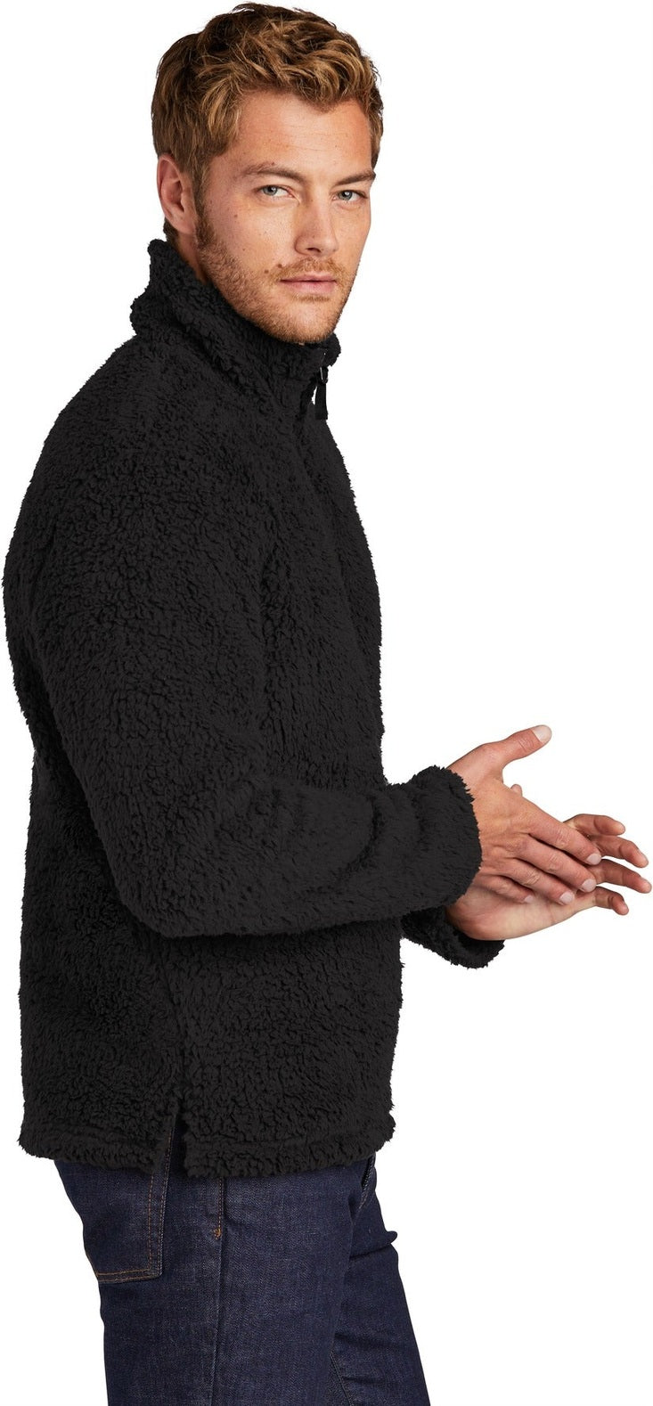 Black Port Authority Cozy 1/4-Zip Fleece F130