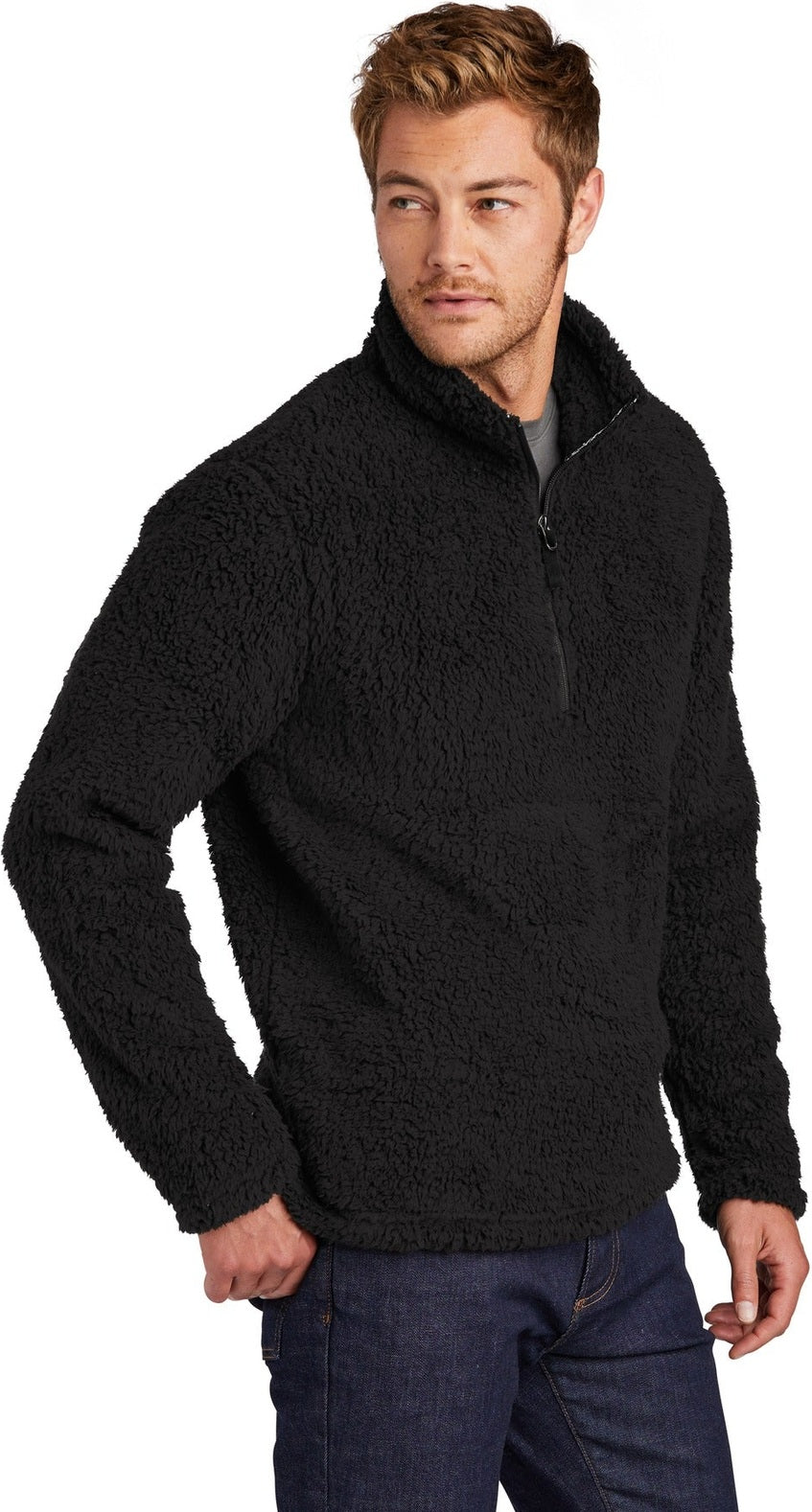 Black Port Authority Cozy 1/4-Zip Fleece F130