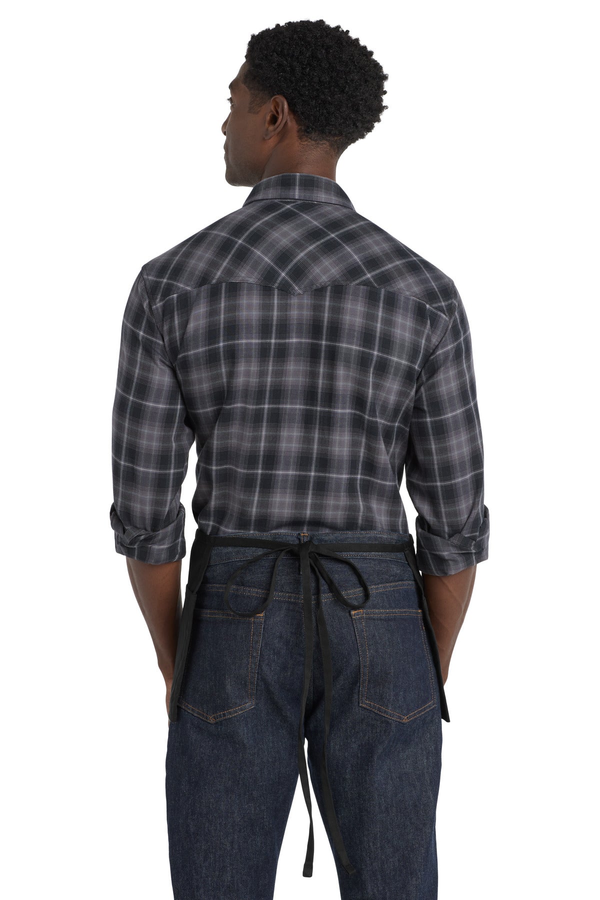 Black Port Authority Easy Care Reversible Waist Apron with Stain Release. A707