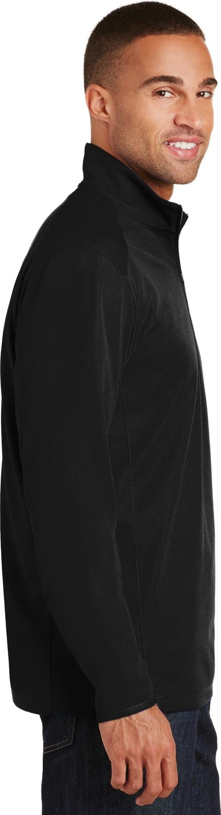 Black Port Authority Pinpoint Mesh 1/2-Zip. K806