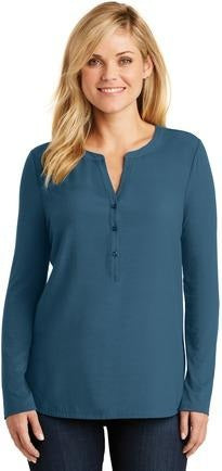 Black Port Authority Women's Concept Henley Tunic. LK5432