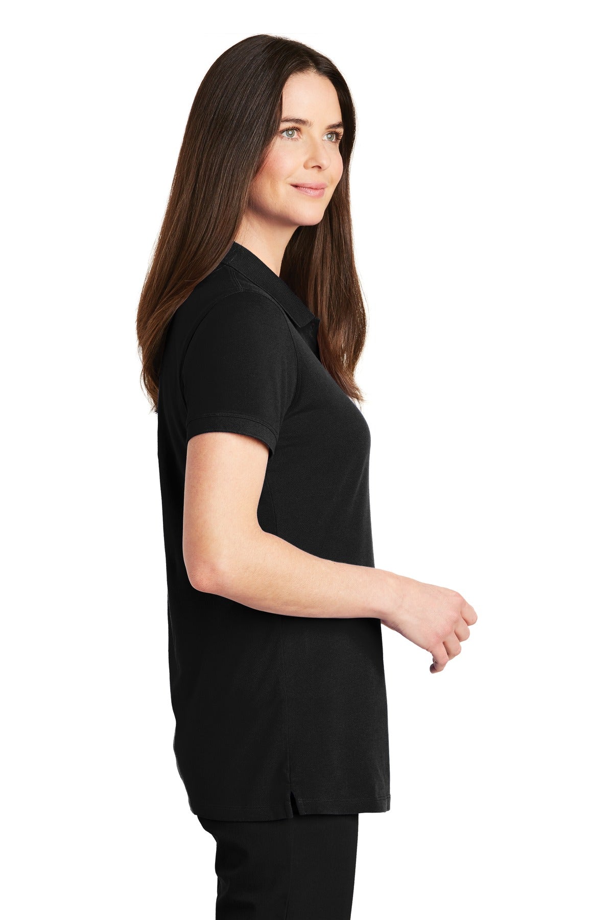 Black Port Authority Women's EZCotton Polo. LK8000