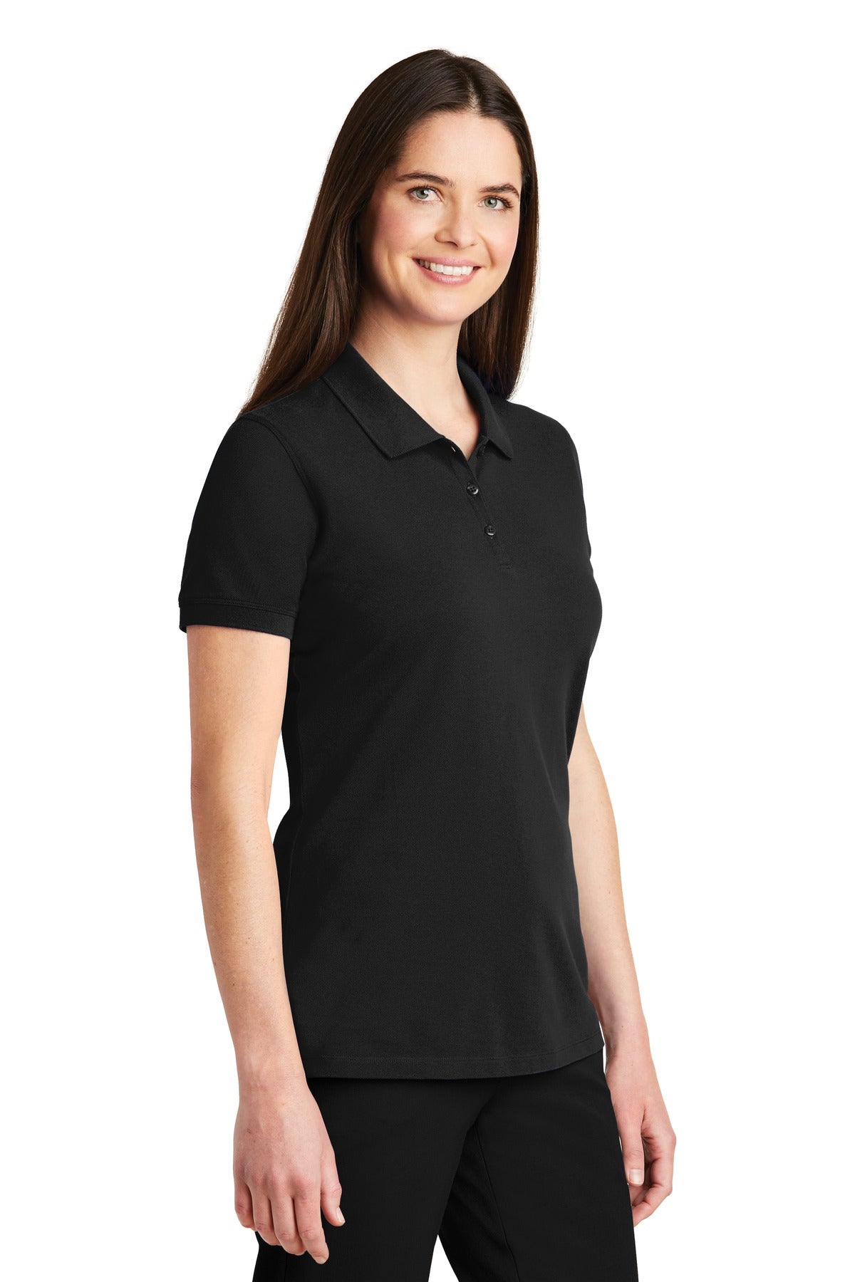 Black Port Authority Women's EZCotton Polo. LK8000