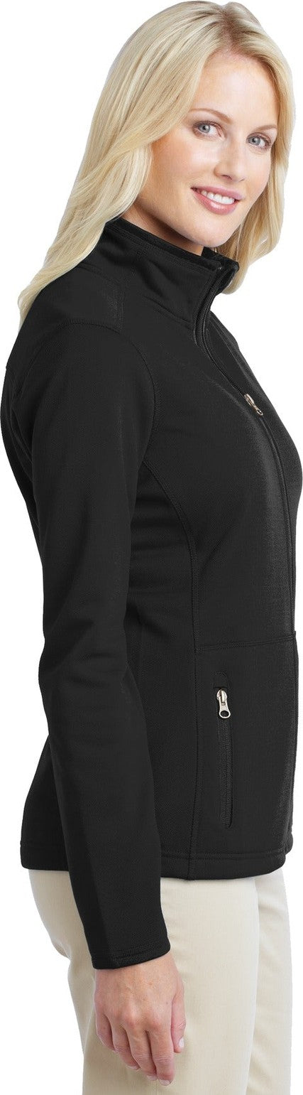 Black Port Authority Women's Pique Fleece Jacket. L222