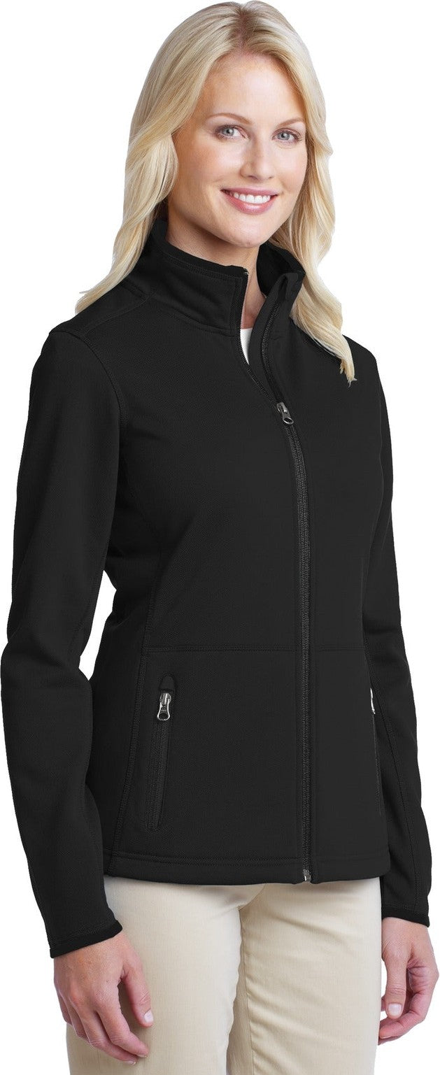 Black Port Authority Women's Pique Fleece Jacket. L222