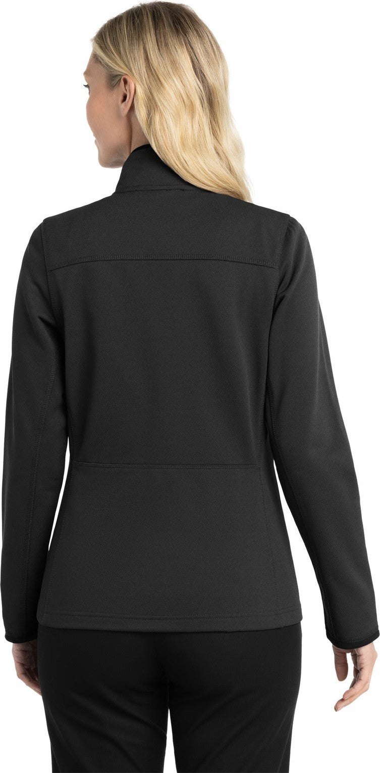 Black Port Authority Women's Pique Fleece Jacket. L222