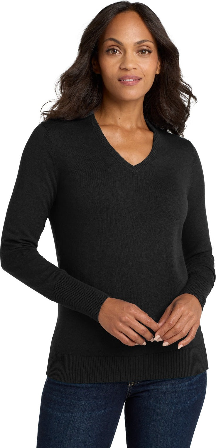 Black Port Authority Women's V-Neck Sweater. LSW285