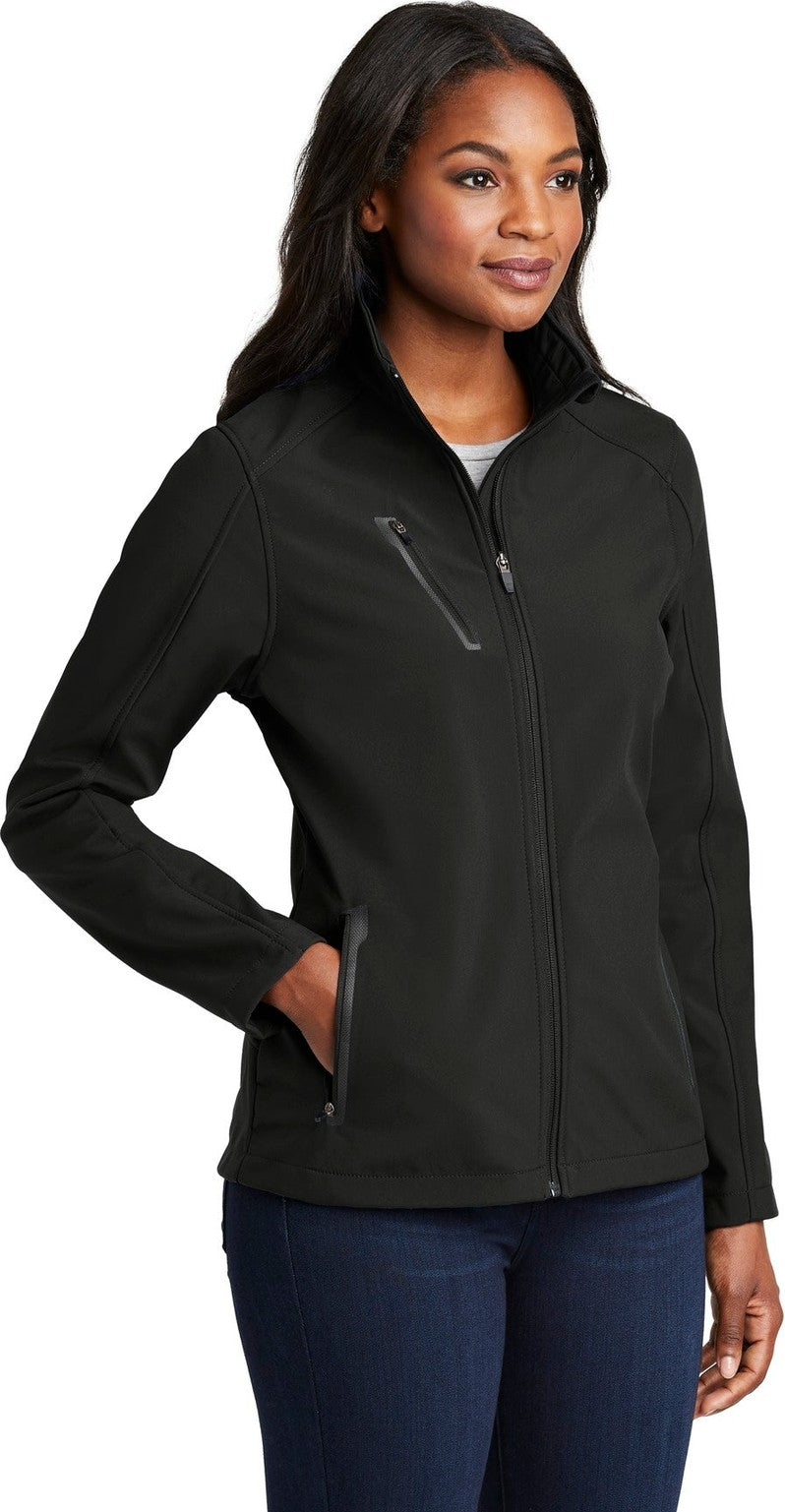 Black Port Authority Women's Welded Soft Shell Jacket. L324