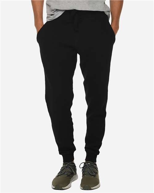 Rear View of Black Premium Jogger Pants - LST006