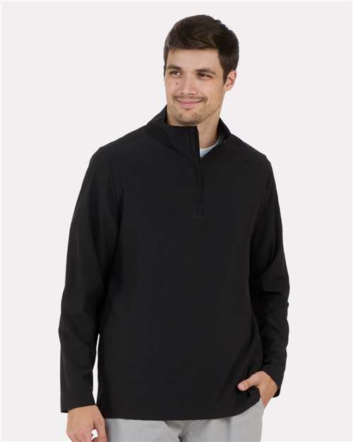 Black Quarter-Zip Stretch Pullover - BM5206