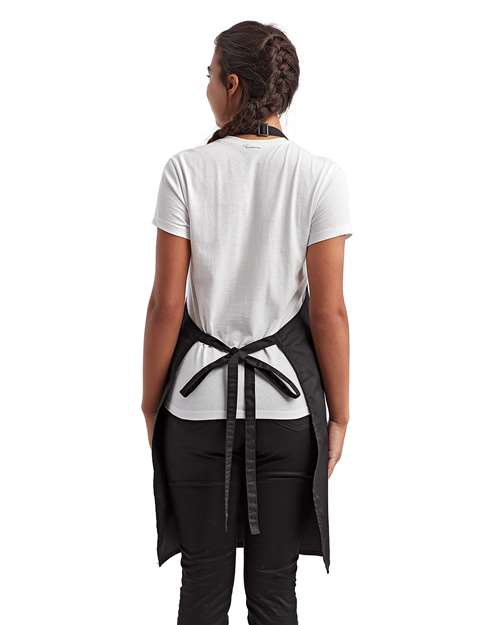 Black Recycled Bib Apron with Pocket - RP154