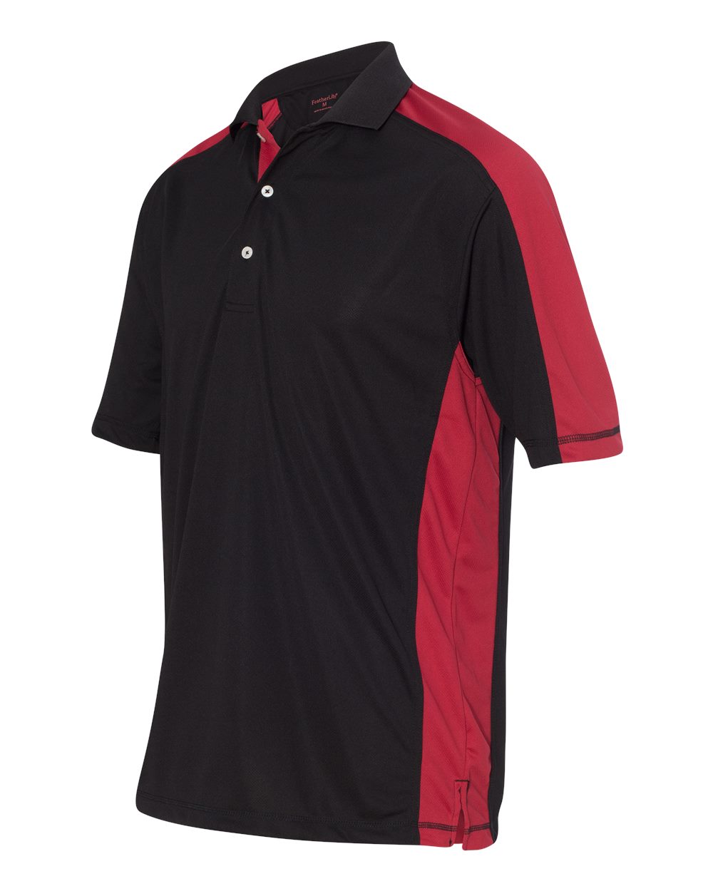 Black/ Red Colorblocked Moisture Free Mesh Polo - 0465