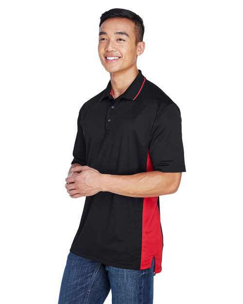 Black/ Red Men&#39;s Cool &amp; Dry Sport Two-Tone Polo - 8406